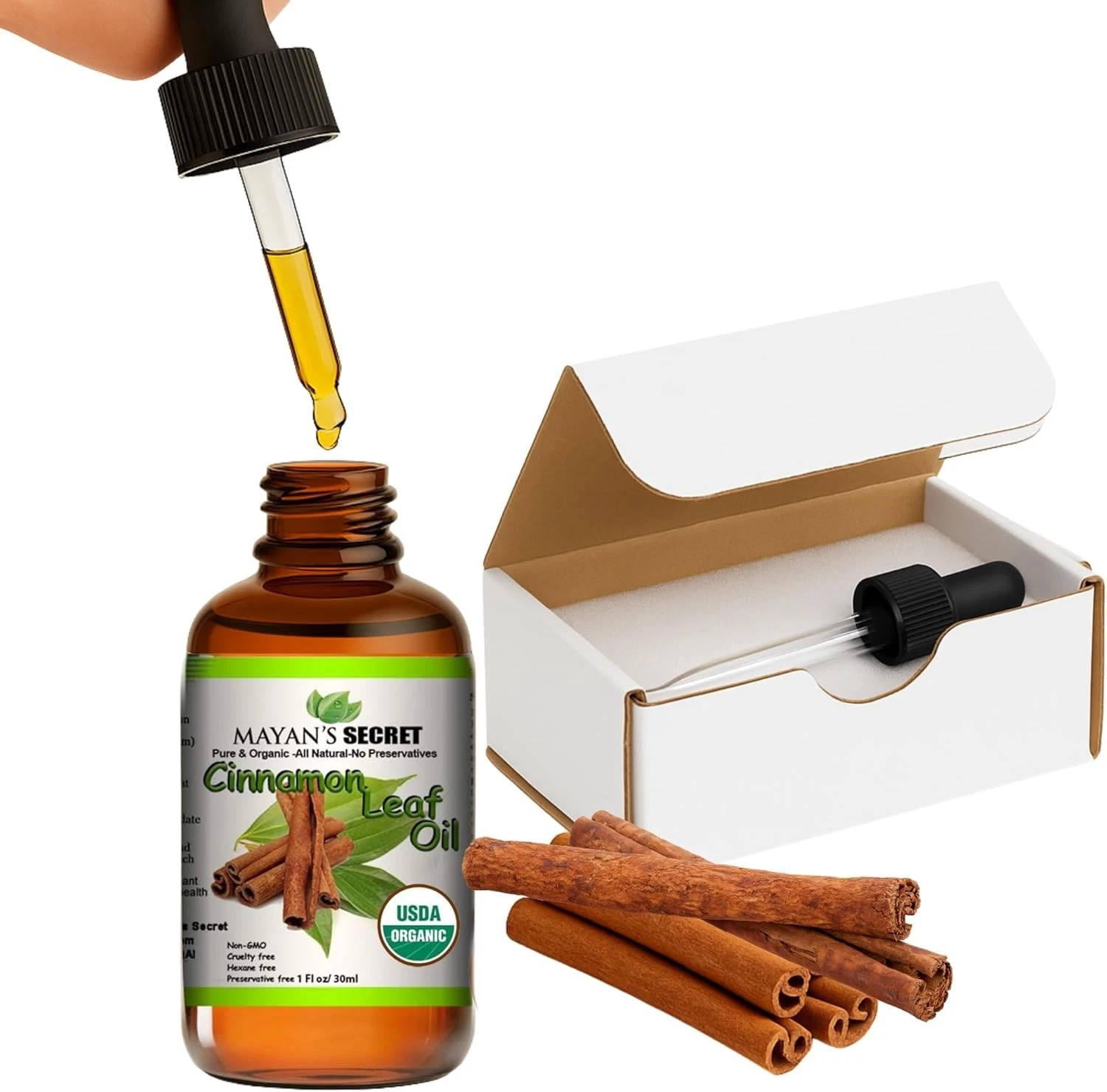 Mayan's Secret Certified Organic Pure Cinnamon Essential Oil - Therapeutic Grade