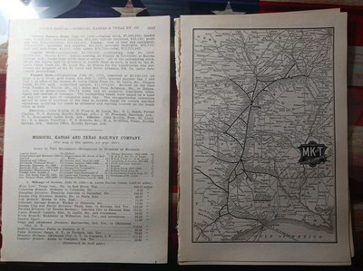 #ad #ad 1910 Train Route Map Report MKT Missouri Kansas amp; Texas Railway O.T. railroad $18.95