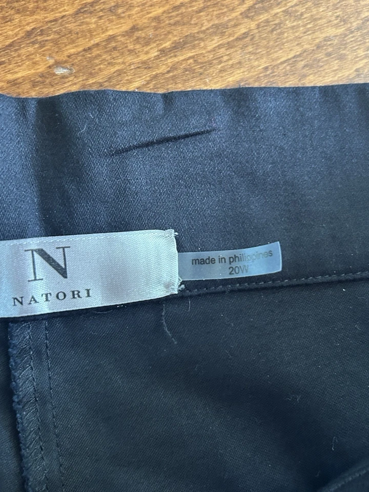 N Natori Women's Floral Embroidered Pants Black Zip Plus Size 20W Career - Image 4 of 4