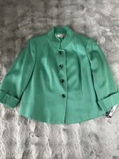 NWT Tahari Arthur S. Levine Women's Dress Jacket Size 14W Green