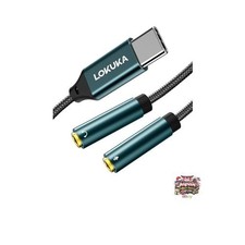 NEW LOKUKA Type C Microphone Adapter USB-C to 3.5mm Headphone/Microphone Jack