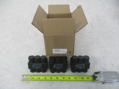 LOT OF 3 BURNDY 1PLD250-3, # 10AWG-250KCLIL, 3 PORT CONNECTORS, XA0099