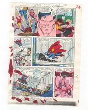 Adventures of Superman #434 pg 18 COLOR GUIDE Original Comic Production Art