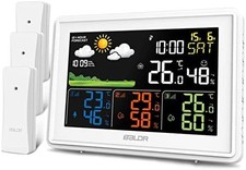 Weather Station Multiple Sensors, Large Color Indoor Outdoor Thermometer