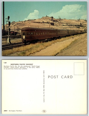 #ad Northern Pacific quot;North Coast Limitedquot; Train Butte Montana 1950s Postcard $1.99