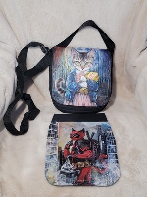 Stranger Things Kittieleven & Deadpool Crossbody Purse Shoulder Bag NWOT