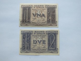 REGNO D'ITALIA VITT.EMANUELE III COPPIA 2/1 LIRE IMPERO 1939 NON CIRCOLATE