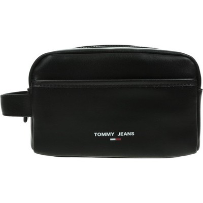 Taschen Tommy Hilfiger Tjm Essential Leather Washbag AM0AM10419BDS Weiß-Schwarz