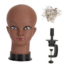Bald Mannequin Head Brown Female Professional Cosmetology Training brown-02