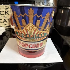 El Capitan Movie Theatre Collectible Embossed Tin Popcorn Bucket 130 Oz 8.5” RCM