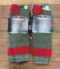 Vintage Wigwam Boot Socks Adult Large Green Wool Blend 2 Pair Made In USA NEW