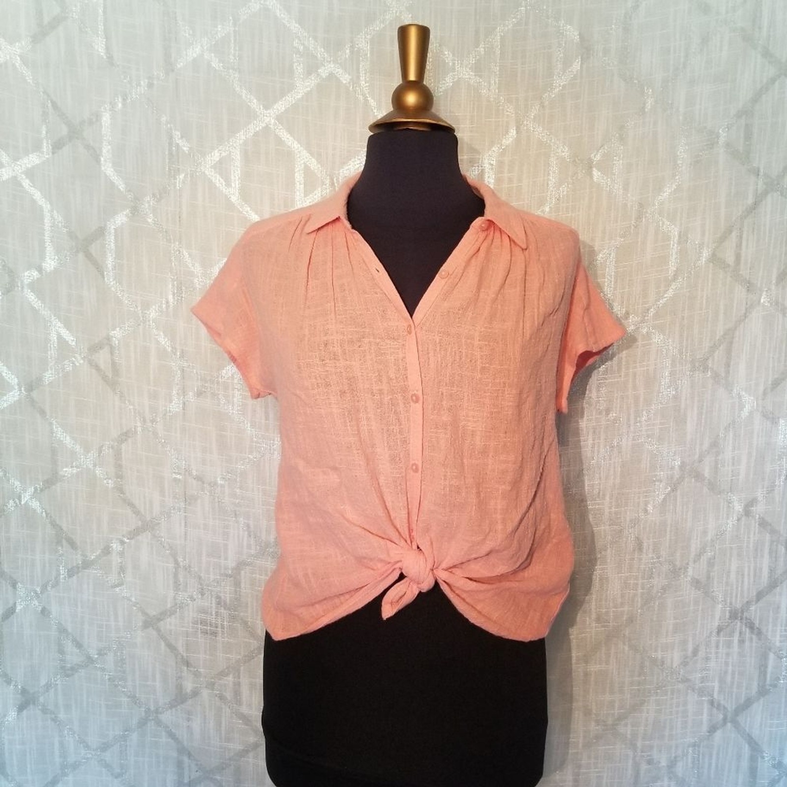Universal Thread Top Tie Front Orange Womens Size… - image 2