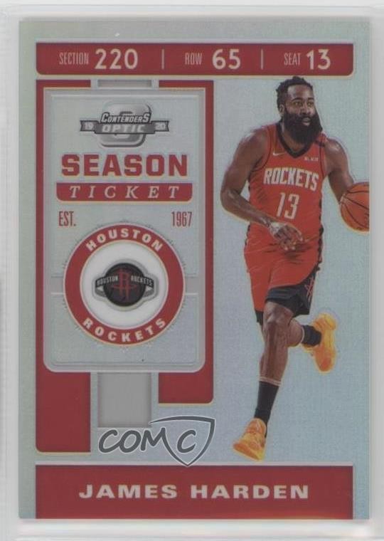 2019-20 Panini Contenders Optic Season Ticket Silver Prizm James Harden #100 1u6