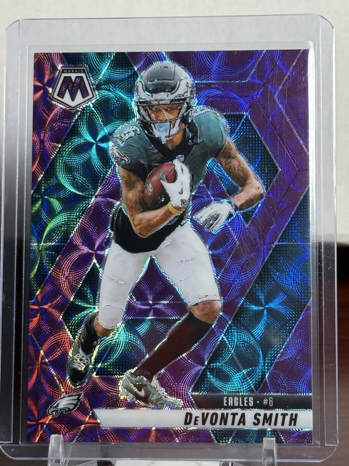 Panini 2025 Mosaic Football DeVonta Smith #119 Parallel Purple Scope