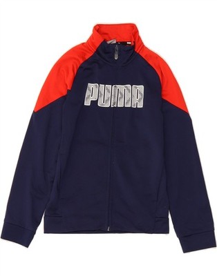 Puma Jungen Trainingsanzug Oberteil Jacke 9-10 Jahre Medium Navy Blau Colourblock BW20