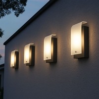 4X AußEnwandleuchte HaustüRlampe Led Fassadenleuchte Glas Satiniert Gartenlampe