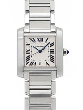 Cartier Tank Francaises LM W51002Q3 H33xW28mm White Dial Stainless Steel #T227