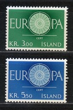 Iceland 1960 MNH Mi 343-344 Sc 327-328 Europa Issue , Europa CEPT **