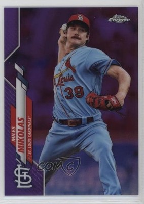 2020 Topps Chrome Purple Refractor 34/299 Miles Mikolas #180 0q3