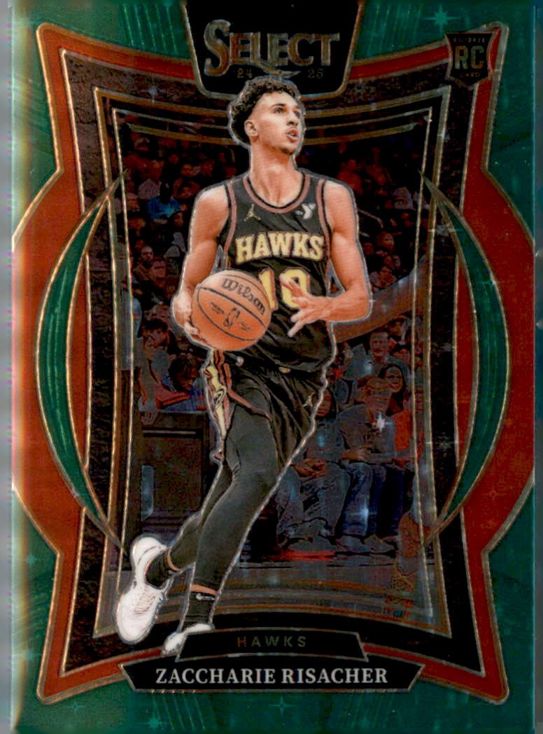 2024-25 Panini Select #86 Zaccharie Risacher Green Stars Prizm