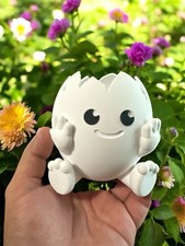 Adorable maceta cara cáscara de huevo rota linda maceta blanca suculenta decoración de escritorio