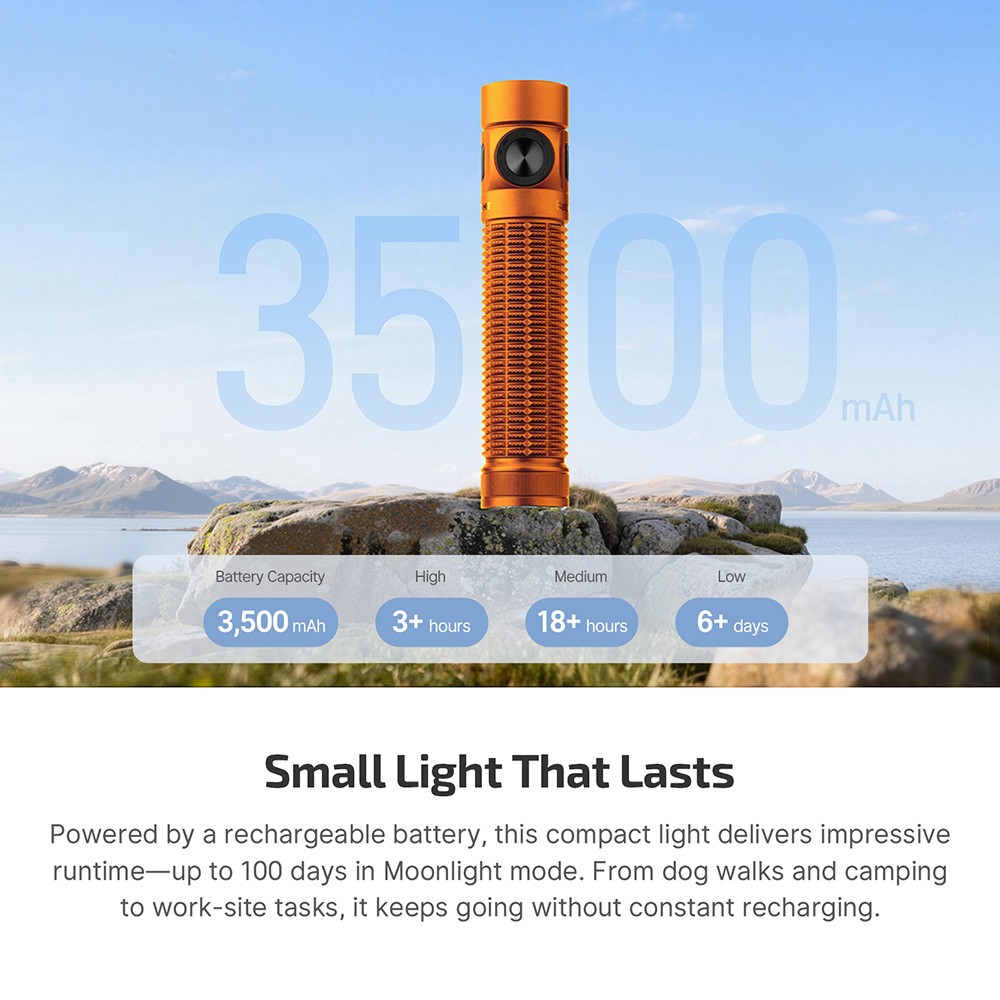 Olight Baton 4 Pro Orange CW Dual Switch Compact Flashlight, 1600