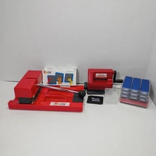 Sizzix Original Red Personal Die Cutter Press Machine with Extras Lot of Misc