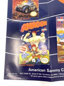 Sammy's Game Universe NES Poster American Sammy VTG Nintendo Amagon Ninja Taro