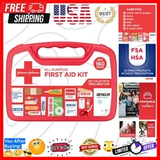 160-Piece Portable First Aid Kit for Home, Travel & Outdoor Safety Essentials