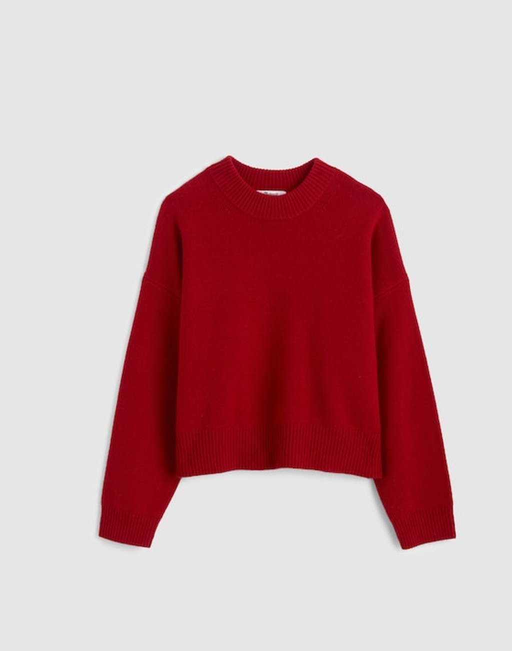 NWT Madewell SoftWool Boxy Crewneck Sweater in red size small