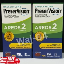 2 Pack PreserVision AREDS 2 Eye Vitamin Supplement 210 Ct Mini Softgels |