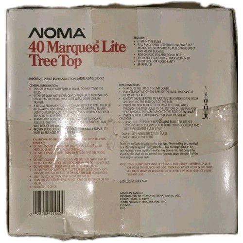 Noma 40 Marquee Lite Tree Top Christmas Star White Multi Color Lights Chasing - Picture 2 of 18