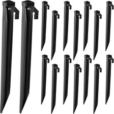 16-Pack 8.7" Black Plastic Inflatable Stakes, Replacement for Thanksgiving  Chr