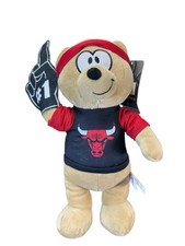 Chicago Bulls NBA 1 Fan Plush Bear 16  Stuffed Animal w/ Tags 2021 Promo Toy.