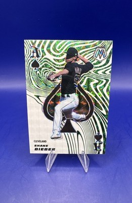 2021 Panini Mosaic - Aces Shane Bieber #ACE4 Green Mosaic Prizm