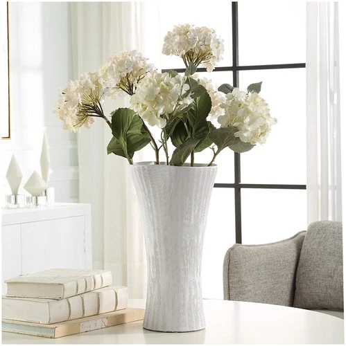 Uttermost 18105 Floreana 15-1/2" Tall Ceramic Vase - White - Picture 4 of 4