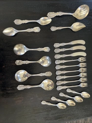 Antique Reed & Barton Frances Sterling Flatware OLD MARK – 21 Pcs – Rare
