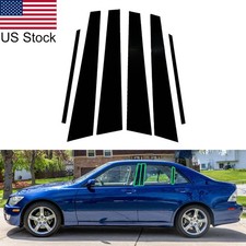 6pcs Glossy Piano Black Pillar Posts Covers Door Trim For 2001-2005 Lexus Is300 6pcs Glossy Piano Black Pillar Posts Covers Door Trim For 2001-2005 Lexus Is300