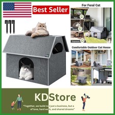 Warm Feral Cat Shelter with Removable Mat - Extra Large Cat House 20.5"