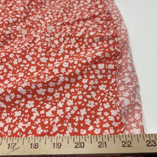 New NT Untuckit Stephanie Medium Button Down Blouse Orange / White Short Sleeve - Picture 3 of 12