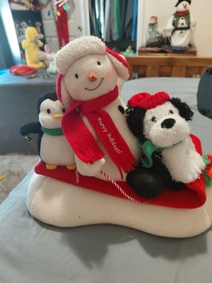Hallmark Jingle Pals 2007 Sledding Snowman Trio FULLY WORKING READ