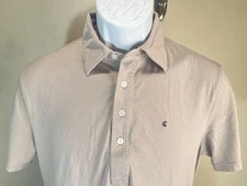 Criquet Men's solid light gray Slim Fit short sleeve golf polo shirt Small S