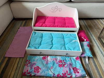 #ad #ad American Girl Trundle Bed and Bedding Set COMPLETE $70.00