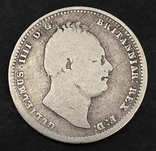 •1834•GREAT BRITAIN •WILLIAM IV•ONE SHILLING •SILVER COIN•
