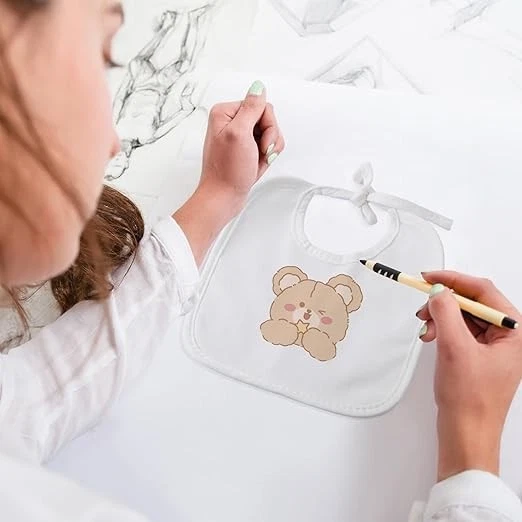 Paquete de 40 baberos de alimentación blancos lisos baberos de algodón para bebé para alimentación hágalo usted mismo baberos de bebé Ba... Foto 4 de 4