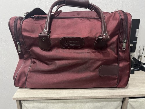Vintage Stetson Western Collection Duffle Bag Burgundy Canvas Travel Carry-On