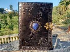 Vintage Leather Journal grimoire Celtic Witch Stone Leather Book of Shadows New