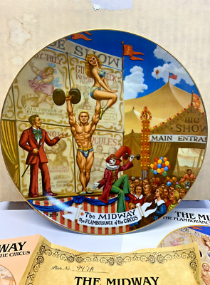 1981 - Ringling Bros Porcelain ''the midway'' Hamilton Collector Plate - Y