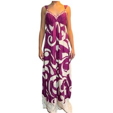 Yoana Baraschi Purple White Designer Luxury Formal Beaded Floor Length Gown Smal