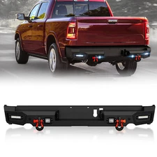 Step Rear Bumper W/ Sensor Holes For 2019-2025 Dodge Ram 1500 (Not For Classic)